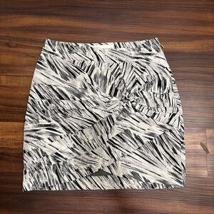 Anthropologie Leifsdottir Sz 8 Pleated Mini Skirt Side Zip Black White Grey